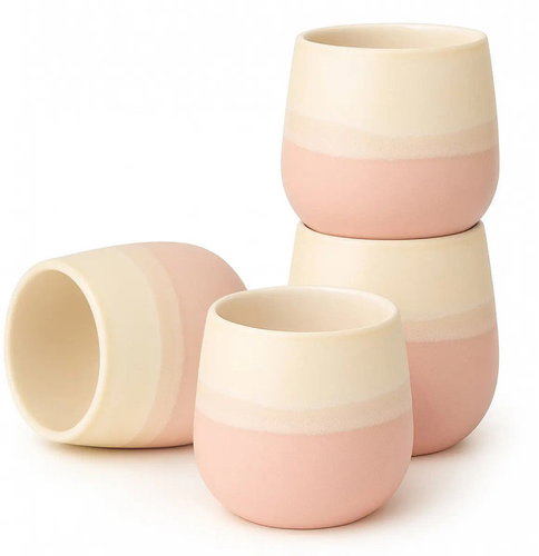 Goodwei Fuji Pink Ceramic Cups, 4 pcs - Set of Cups - Main image