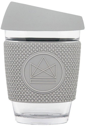 Neon Kactus Glass Coffee Cup, 340ml, Grey - Mug - Main image