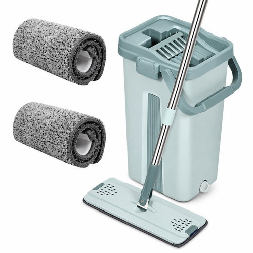 Verk 27509 Double-chamber Mop, 2 × Microfibre Cloths, Green - Mop - Main image
