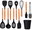 07510 Kitchen Utensil Set with Stand, 11 pcs, Black