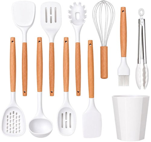 Verk 07510 Kitchen Utensil Set with Stand, 11pcs, White - Kitchen Utensil Set - Main image