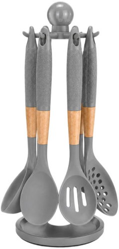 Verk 07508 Kitchen Utensil Set with Stand, 6 Pcs, Grey - Kitchen Utensil Set - Main image