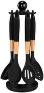 Verk 07508 Kitchen Utensil Set with Stand, 6 pcs, Black - Kitchen Utensil Set