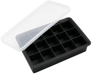 Verk 07462 Silicone XXL Ice Cube Tray with Lid, 15 Cubes, Black - Ice Cube Tray