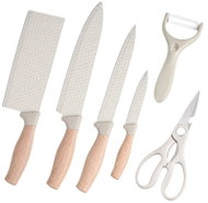 Verk 07513 Kitchen Knife Set 4pcs, Scissors and Peeler, White - Knife Set