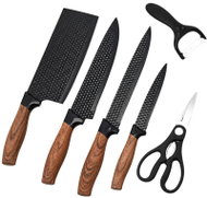 Verk 07513 Kitchen Knife Set of 4, Scissors and Peeler, Black - Knife Set