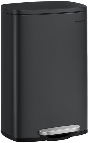 Songmics Waste bin with lid DORO 30 L, silver - Rubbish Bin - Main image