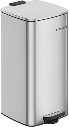 Songmics & Vasagle Amis Bin 30L, Silver - Rubbish Bin - Main image