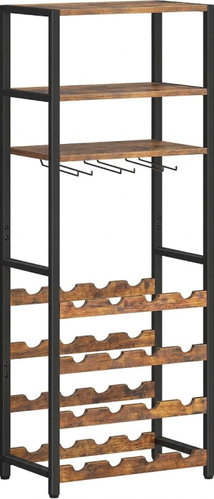 Songmics and Vasagle Rivet Wine Rack, black and brown - Wine Stand - Main image