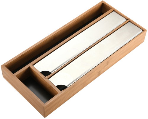 KESPER Foil Cutter, 4 Compartments 42 × 19cm, Dark Bamboo - Holder - Main image
