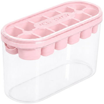 Verk 07447 Silicone Ice Cube Tray with Lid and Storage Box, Pink - Ice Cube Tray - Main image