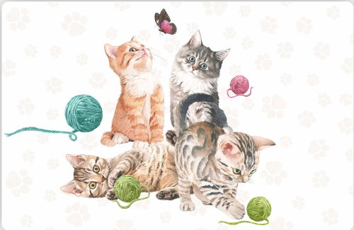 GOBA Playful Kittens Placemats, 6 pcs/pack 1000680, plastic - Placemat - Main image