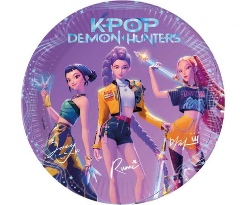 GoDan Paper Plates K-POP DEMON HUNTERS - 23cm - 8pcs - Set of Plates - Main image