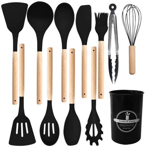 Verk 07412 Sada kuchyňského náčiní 12 ks, černá - Kitchen Utensil Set - Main image