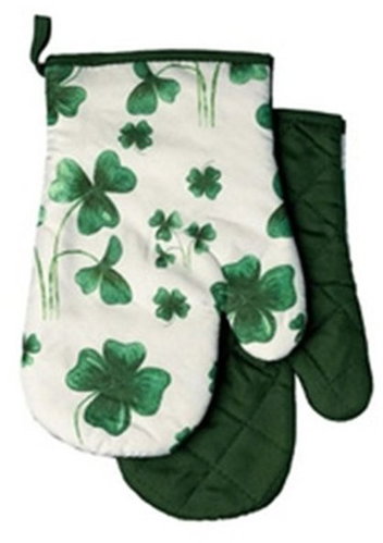 Euromat Kitchen Potholder with Magnet and Loop - Four-leaf Clovers - Oven Mitt - Main image
