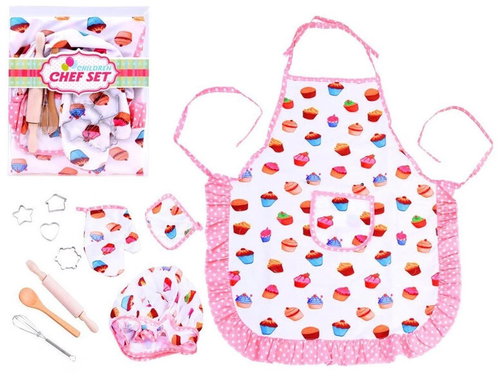 KIK Kuchyňská zástěra + kuchařská čepice s příslušenstvím - Children's Apron - Main image