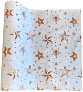 Goba 8701302D Běhoun sametový s hvězdami, bílý, 28 cm × 3m - Runner