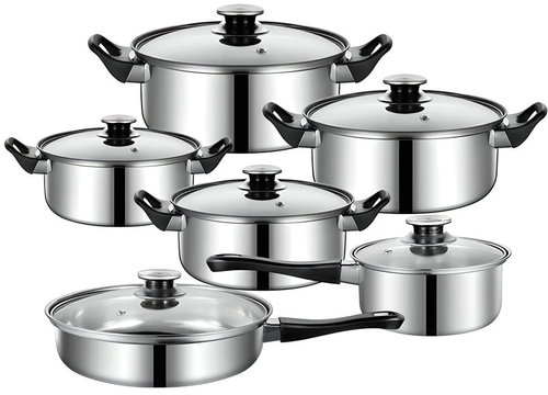 RETOO Sada nerezových kuchyňských hrnců a pánev - Cookware Set - Main image