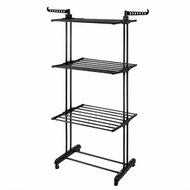 Zortiva 27129 Skládací sušák na prádlo na kolečkách 178 cm, 3 úrovně, černý - Laundry Dryer