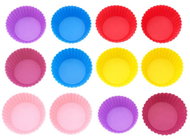 Verk 07452 Silicone muffin and dessert moulds, assorted colours, 12 pcs - Cookie-Cutter