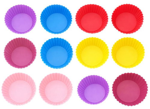 Verk 07452 Silicone muffin and dessert moulds, assorted colours, 12 pcs - Cookie-Cutter - Main image