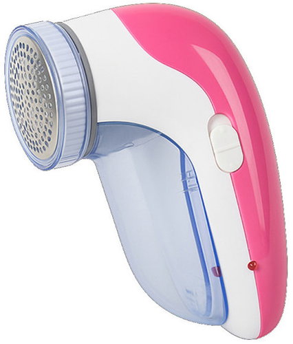 Verk 27470 rechargeable fabric shaver, 3 blades, USB, white/pink - Fabric Shaver - Main image
