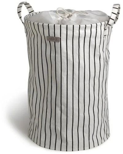 MÖVE Cotton striped laundry basket 35×50cm, black/white Main image MÖVE Cotton striped laundry basket 35×50cm, black/white - Laundry Basket - Main image