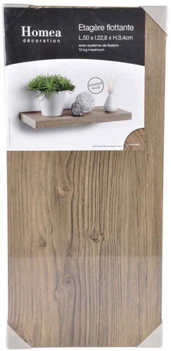 Homea Wall shelf NOYER, MDF, 50 × 22,8 cm - Shelf - Main image
