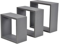 Homea Wall shelves, dark grey, 3 pcs - Shelf