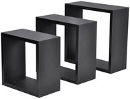 Homea Wall shelves, black, 3 pcs - Shelf