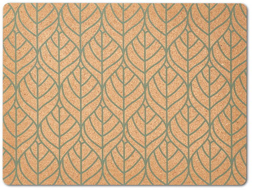 Zeller Cork placemats, green leaves 40 × 30 cm - Placemat - Main image