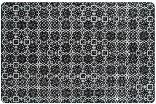 Zeller Placemats Flowers plastic black 43,5 × 28,5 cm - Placemat - Main image