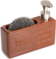 Homla Tork Ceramic dispenser with sponge, brown - Soap Dispenser