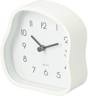 Home Styling Collection Stolní hodiny AMORPH organického tvaru s proskleným čelem, bílý, 12 cm - Stolní hodiny