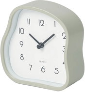 Home Styling Collection Table Clock AMORPH organic shape with glass front, grey, 12 cm - Table Clock