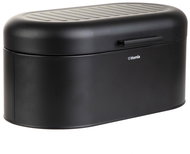 Homla Enize metal bread bin, matt black, 33 × 18 × 15 cm - Breadbox