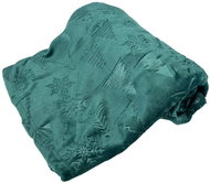 HOME ELEMENTS Microflannel blanket 150 × 200 cm, jacquard pattern trees, dark green - Blanket