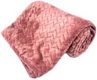 HOME ELEMENTS Mikroflanelová deka 150 × 200 cm, jacquard vzor, starorůžová - Deka