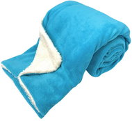 HOME ELEMENTS Microflannel blanket with lamb 150 × 200 cm, turquoise - Blanket