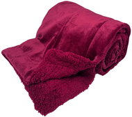 HOME ELEMENTS Microflannel blanket with lamb 150 × 200 cm, burgundy - Blanket