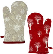 HOME ELEMENTS Kitchen mitt with magnet, Red Christmas - Oven Mitt
