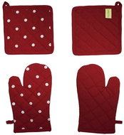 HOME ELEMENTS Magnetic potholder and mat, red with polka dots - Oven Mitt