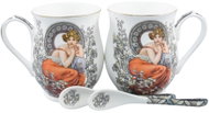 Home Elements Set of two porcelain mugs with spoons 280 ml, Mucha light - Mug
