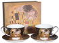 Home Elements Porcelánový šálek s podšálkem 2 × 250 ml, Klimt polibek tmavý - Hrnek