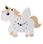 Home Styling Collection Unicorn wall clock, MDF, 30 × 24 cm, yellow - Wall Clock