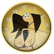 Home Styling Collection Wall Clock for children's room, yellow, 20 cm diameter, dog - Wall Clock
