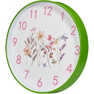 Home Styling Collection Wall Clock green with flower motif, diameter 30 cm - Wall Clock