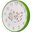 Clock green with flower motif, diameter 30 cm