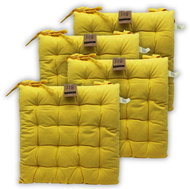 HOME ELEMENTS prošívaný 40 × 40 cm, Jednobarevný žlutý, set 4 ks - Chair Cushion