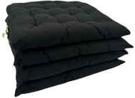 HOME ELEMENTS made of recycled cotton, 40 × 40 cm, set of 4, black, washable - Pillow Seat